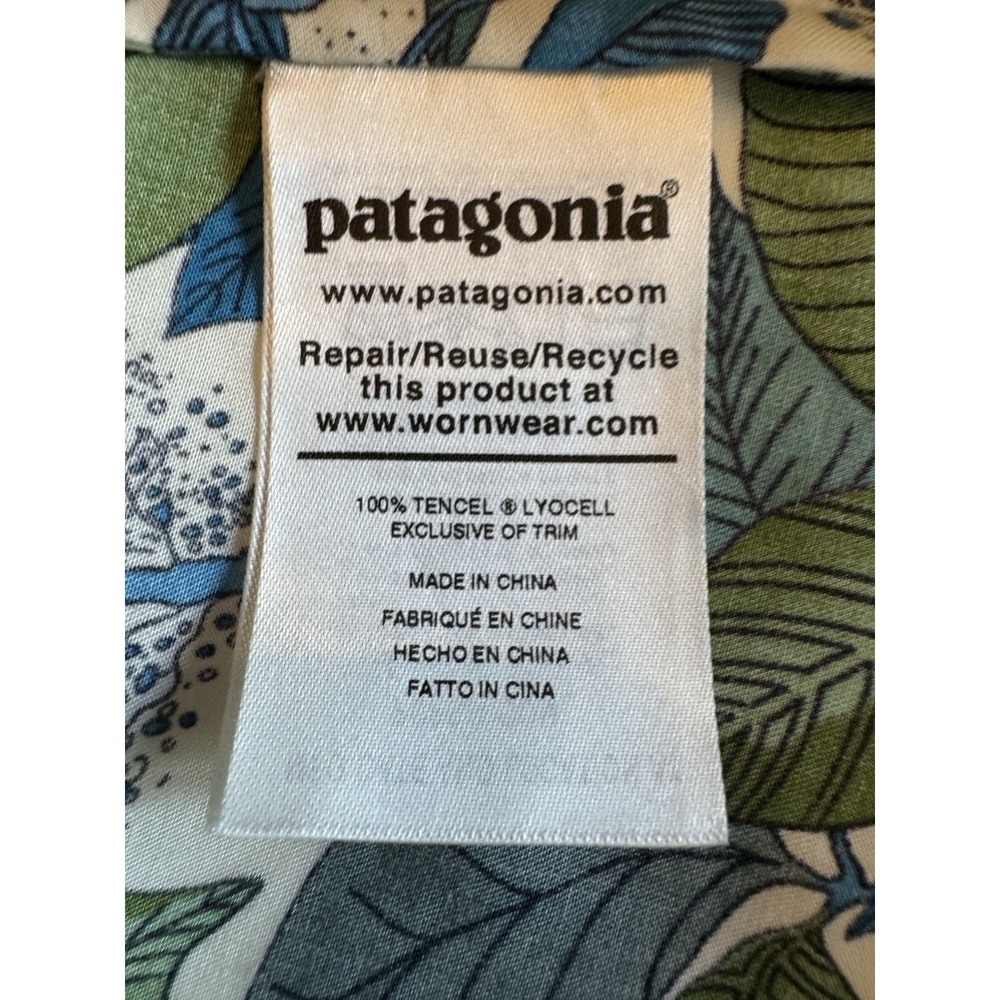 Patagonia Pataloha Womens Small Blue Green Tropical Floral Tencel Midi Dress - Picture 11 of 14